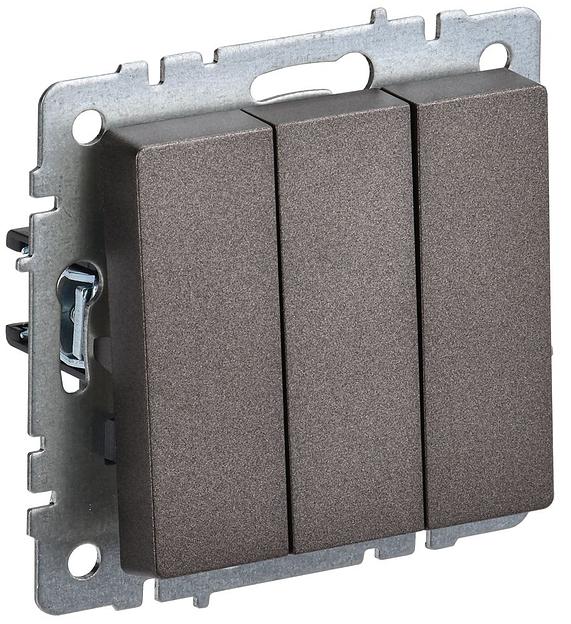 IEK BR-V30-0-10-K45 BRITE Выключ. 3-кл. 10А ВС10-3-0-БрТБ бр. фото 1