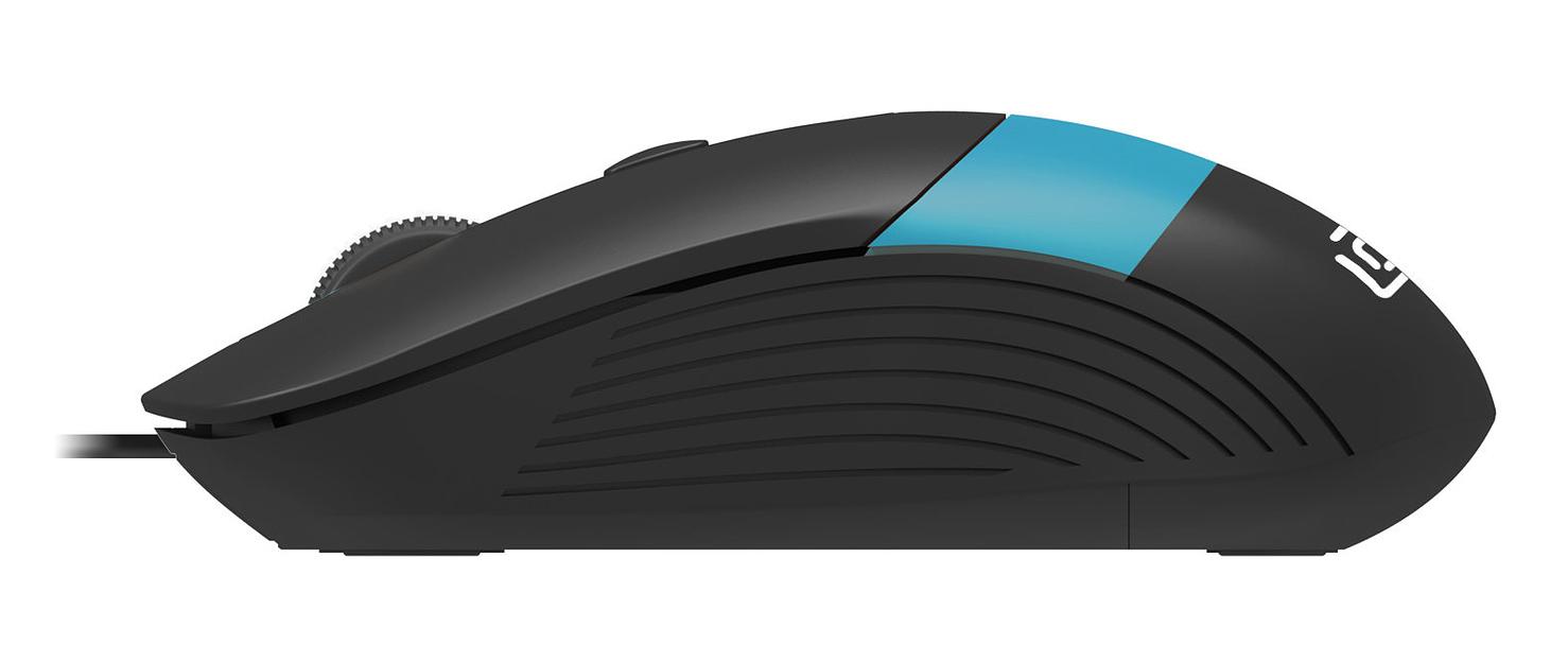 Мышь Оклик 310M черный/синий оптическая (2400dpi) USB для ноутбука (3but) фото 4