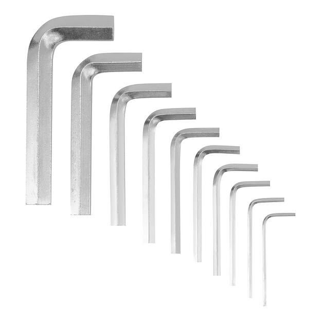 Набор ключей имбусовых HEX, 1,5–10 мм, 10 шт., никелированный, на кольце фото 1