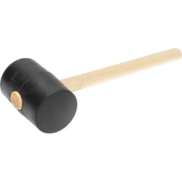 Kranz (KR-12-8146) Киянка резиновая 1130 г, черная резина, деревянная рукоятка фото 1