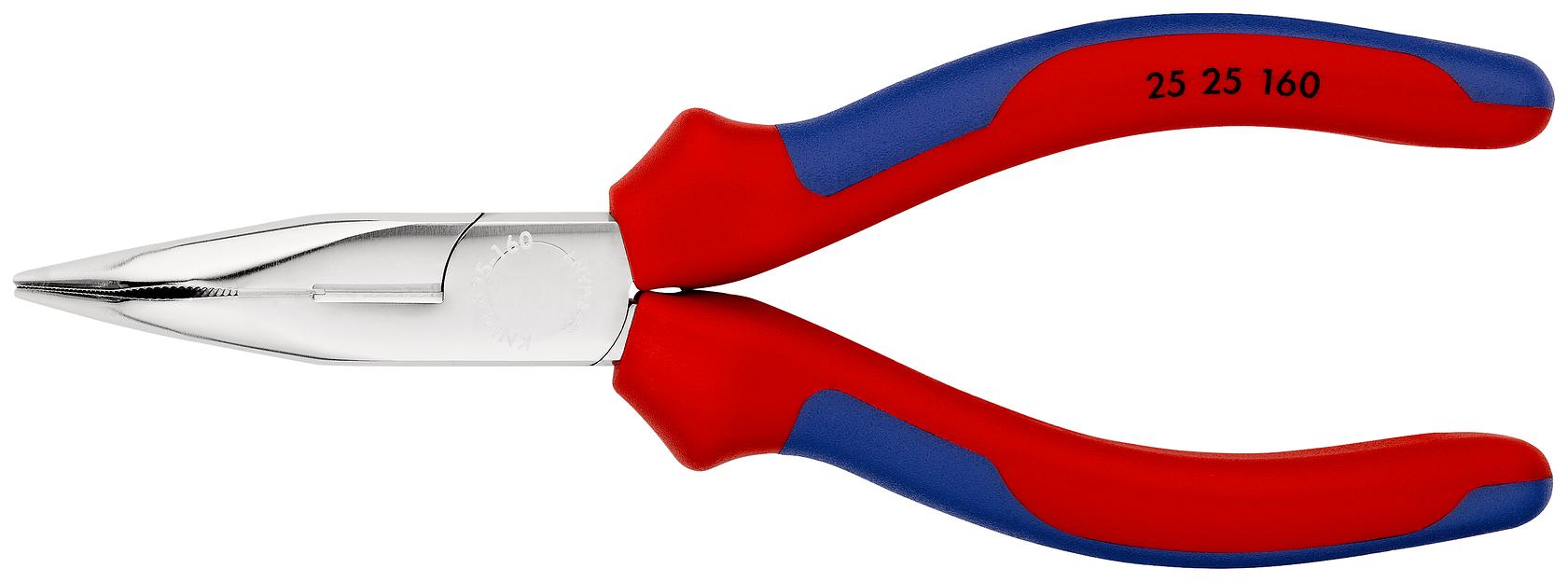 Длинногубцы с режущими кромками (плоскогубцы радиомонтажные) полукруглые губки 40° рез: проволока средней твёрдости 25 мм твёрдая проволока 16 мм L-160 мм чёрные 2-компонентные рукоятки фото 3