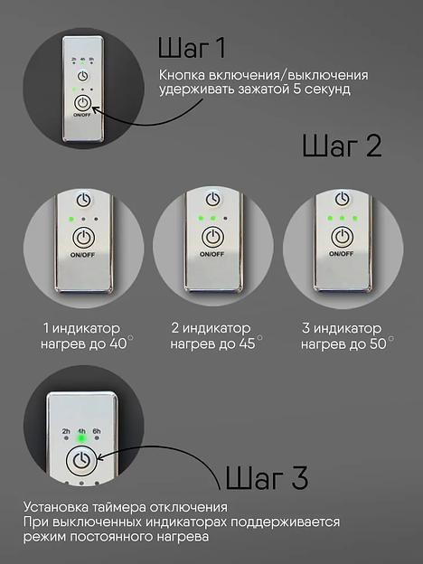 Электрический полотенцесушитель «Attic» 800х530 мм (таймер, скрытый монтаж, универсальное подключение: левый) ОПТ  фото 2