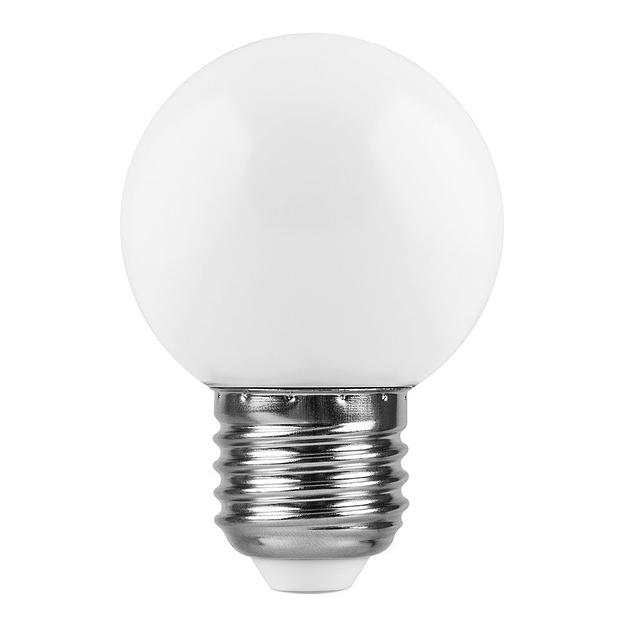 Лампа светодиодная LED 1вт Е27 белый 2700К (шар) фото 2