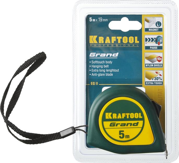 KRAFTOOL Grand, 5 м х 19 мм, рулетка (34022-05-19) фото 4