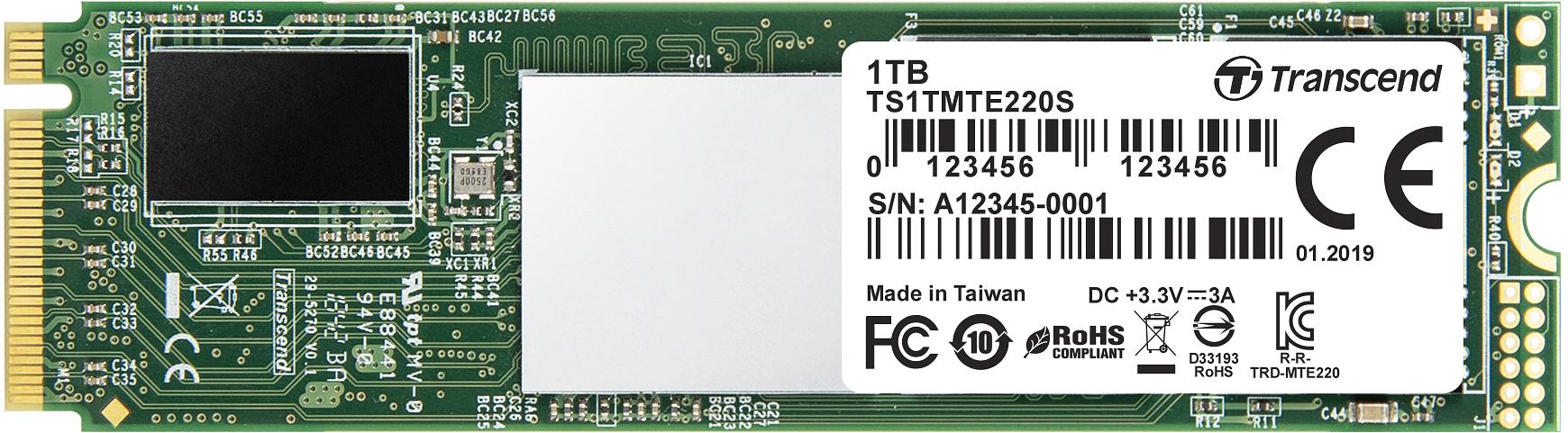 Накопитель SSD Transcend PCI-E x4 1Tb TS1TMTE220S M.2 2280 фото 1