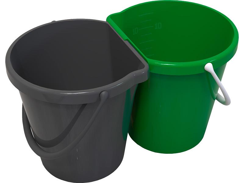 Система многофункциональная Два ведра 12л+12л серо-зелёный фото 1