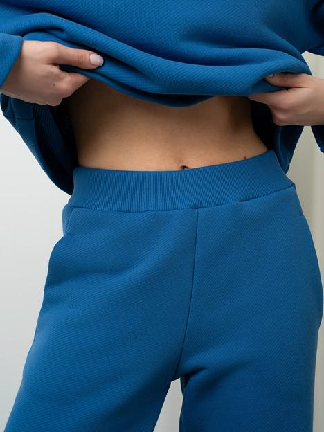 Костюм (свитшот+брюки прямые) цвет голубой ОПТ фото 3