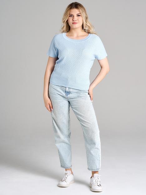 Кофта Вафелька голубой 46-48, 50-52, 54-56 ОПТ фото 6