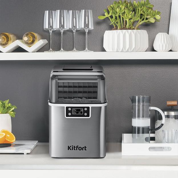 Ледогенератор Kitfort КТ-1826 150Вт 3200мл. нержавеющая сталь/черный фото 7