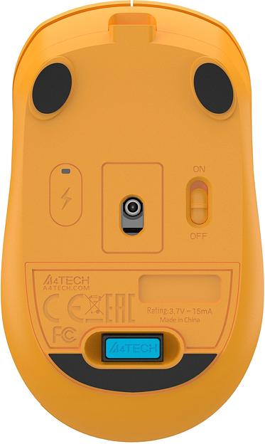 Мышь A4Tech Fstyler FG15C Air2 желтый оптическая (1200dpi) беспроводная USB фото 10