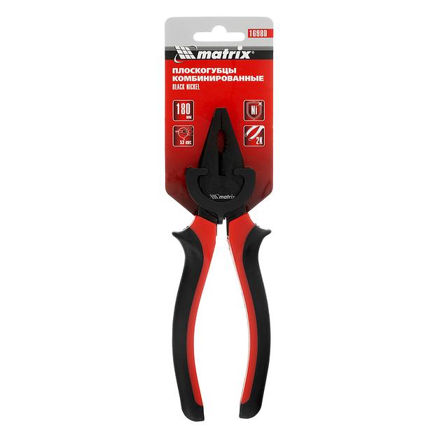Плоскогубцы Black Nickel, 180 мм, комбинированные, двухкомпонентные рукоятки фото 3