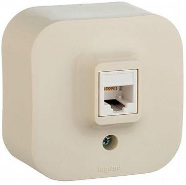 Розетка телефонная Legrand Quteo (782244) откр. слоновая кость фото 1
