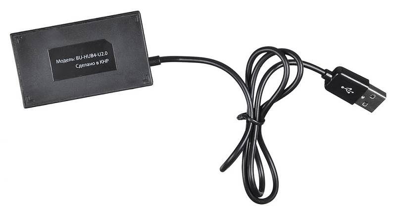 Разветвитель USB 2.0 Buro BU-HUB4-U2.0 4порт. черный фото 2