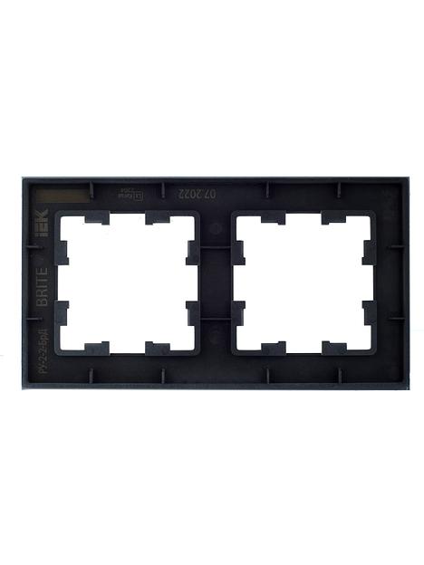 BRITE Рамка 2 поста РУ-2-2-БрД стекло дымчатый фото 4
