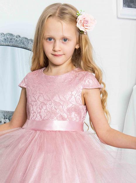 Платье для девочки Энди нарядное, пепельная пудра, 21-184, опт фото 2