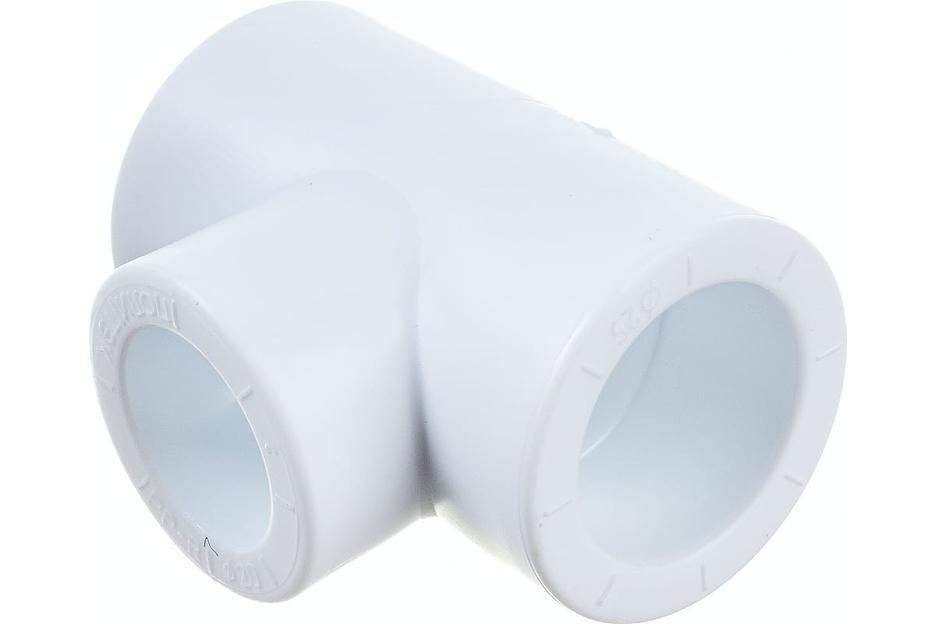 Тройник полипропиленовый PPR переходной 25х20х25мм белый фото 3