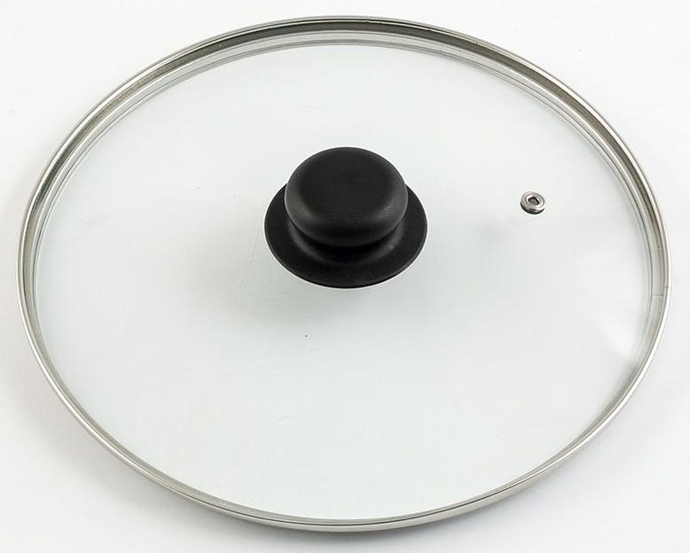 Крышка d=32 см. стекл. с ручкой метал/обод низ. /1/10/ фото 1