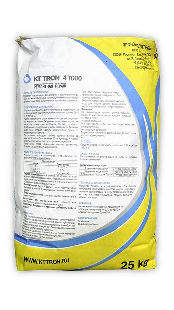 Тиксотропный состав для ремонта бетона с ускоренным набором ранней прочности КТтрон-4 Т600 фото 2