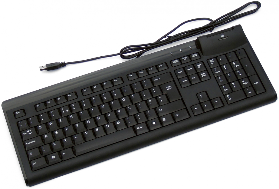Клавиатура Acer Wired Keyboard Black Acer Wired Keyboard CHICONY KUS-0967 USB Black layout for RU with slot for Smart Card (GP.KBD11.01V) фото 1