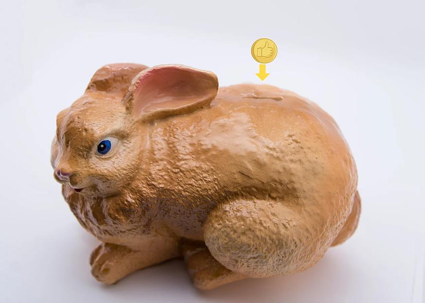 Садовая фигурка-копилка из гипса Все в сад «Заяц большой» 18×30×18 см фото 1