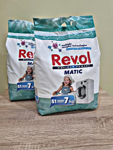 Стиральный порошок автомат REVOL «Matik» для белых и цветных тканей, 7 кг ОПТ фото 1
