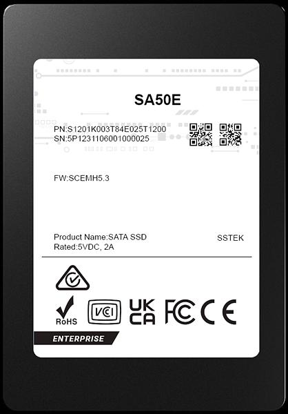 Накопитель SSD PHISON SA50E 480GB SATA 2.5" 3D TLC R530/W500MB/s (98/77 KIOPS) 3DWPD SSD Enterprise Solid State Drive, 1 year, OEM фото 1