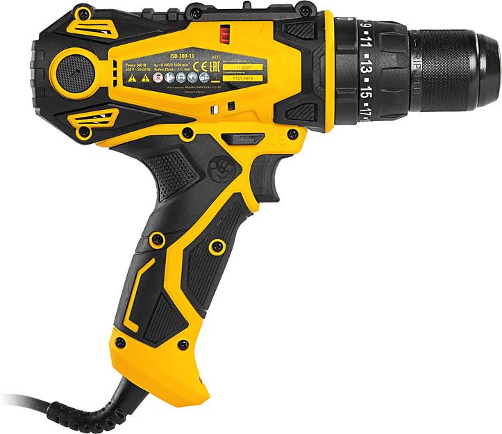 Дрель-шуруповерт Denzel ISD-300-13, 330Вт, сетевая, ударная фото 2