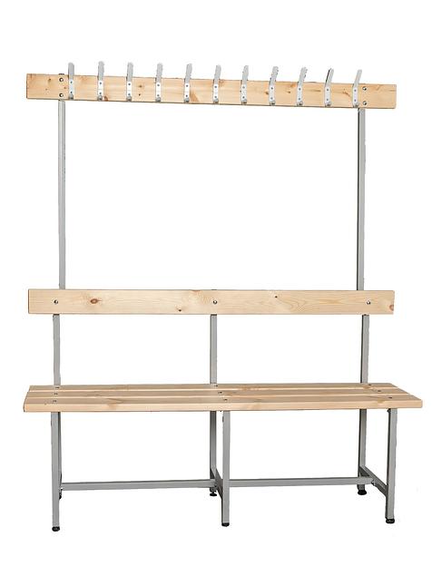 Скамья гардеробная для спортивных раздевалок, 395х1500х1765 мм фото 1