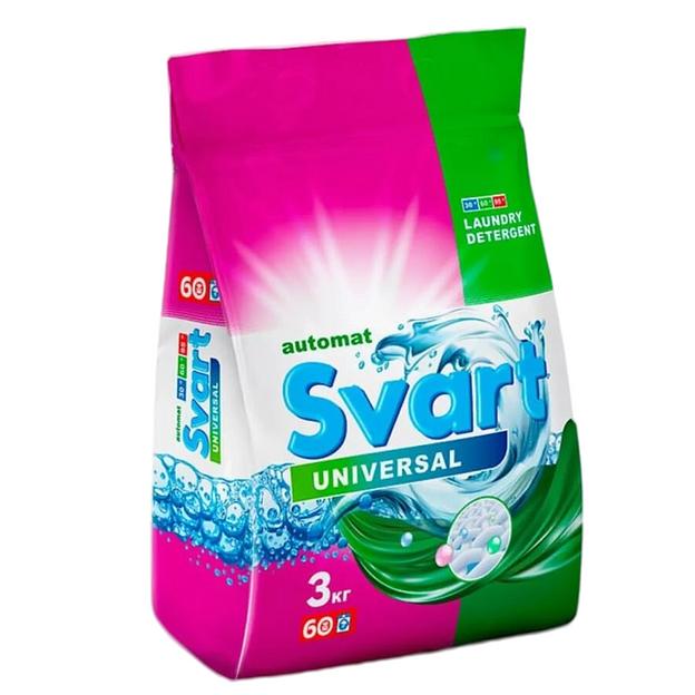 Средство для стирки порошкообразное SVART «Universal Automat» пакет 3 кг ОПТ фото 1