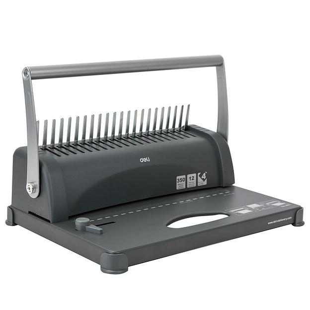 Переплетчик Deli Easy E3871 A4/перф.12л.сшив/макс.350л./пластик.пруж. (10-16мм) фото 1