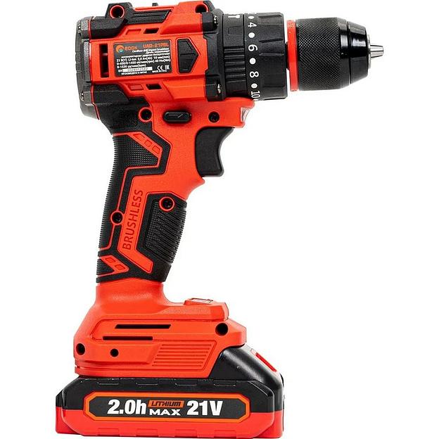 Дрель-шуруповерт аккумуляторная ударная EDON UAD-21PBL (2 АКБ*2Ач+ЗУ, 21В, 40Нм, кейс) фото 7