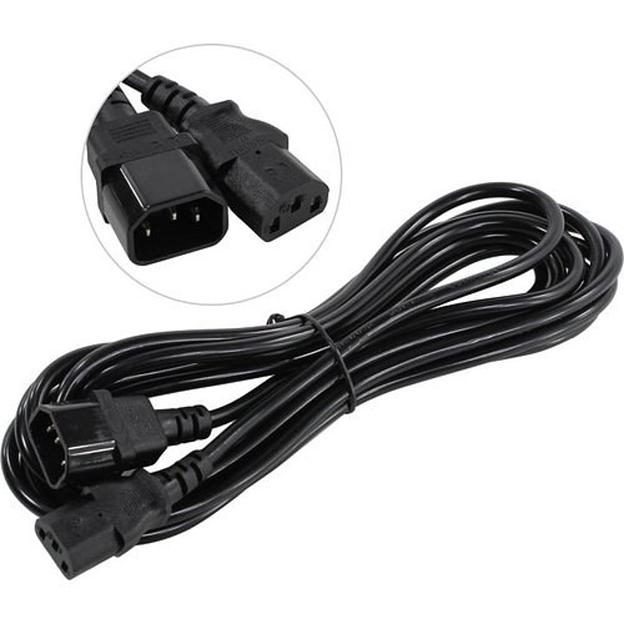 Exegate EP280632RUS Кабель монитор - компьютер (UPS->устройство) ExeGate Power EC-5P (IEC 320 С13->С14) VDE-250V-3*1.0mm2, медь, черный, 5м. фото 1