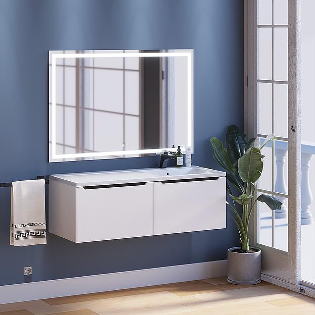 Тумба под раковину для ванной Uperwood Tanos 120 см, подвесная, правая, белый/графит фото 2