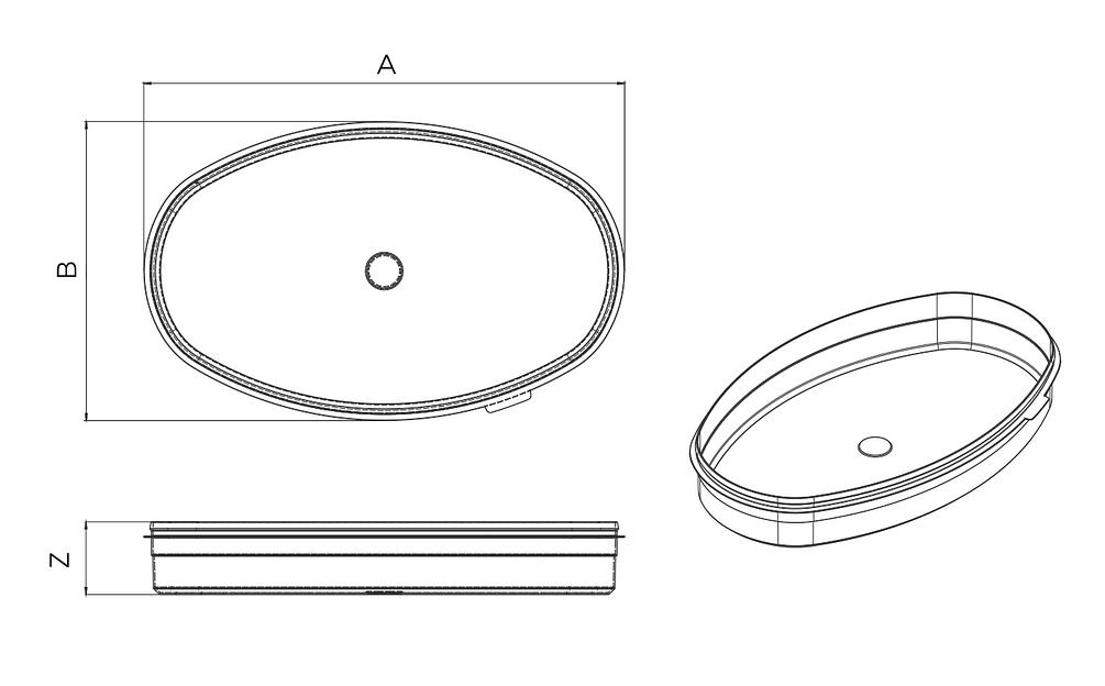 Пластиковая (полимерная) Банка овальная лодка-эллипс Б 250х160-750 фото 1