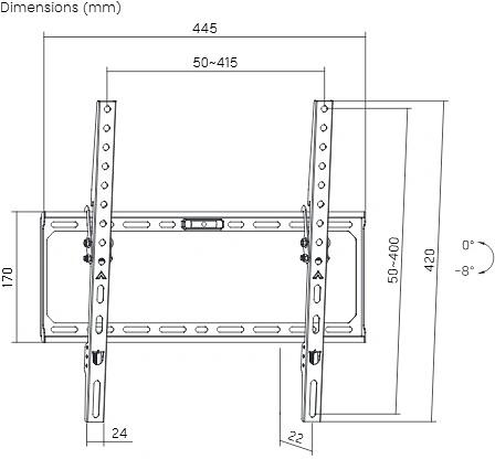 Кронштейн для телевизора Ultramounts UM848 черный 32"-75" макс.45кг настенный наклон фото 6