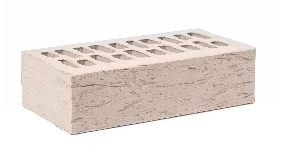 Кирпич лицевой одинарный фактурный «Гляссе» (Белые сливки) Лофт фото 1