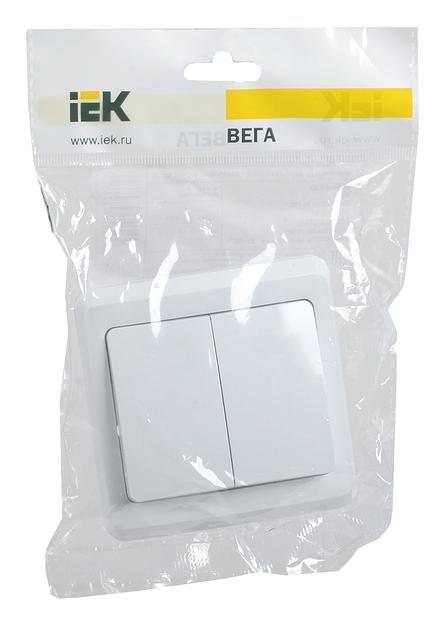 Выключатель IEK Вега скрыт. 2кл. IP20 белый (упак.:1шт) (EVV20-K01-10-DM) фото 2