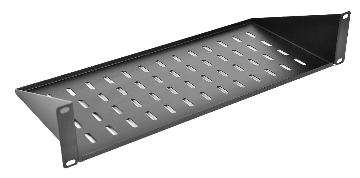 Полка стационарная ЦМО МС-30-9005 2U нагр.:15кг. 19" 300мм черный (упак.:1шт) фото 2