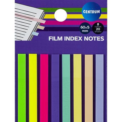 Набор клеевых закладок 5х60мм, 8цв.х 20шт, пластиковые, Centrum фото 1