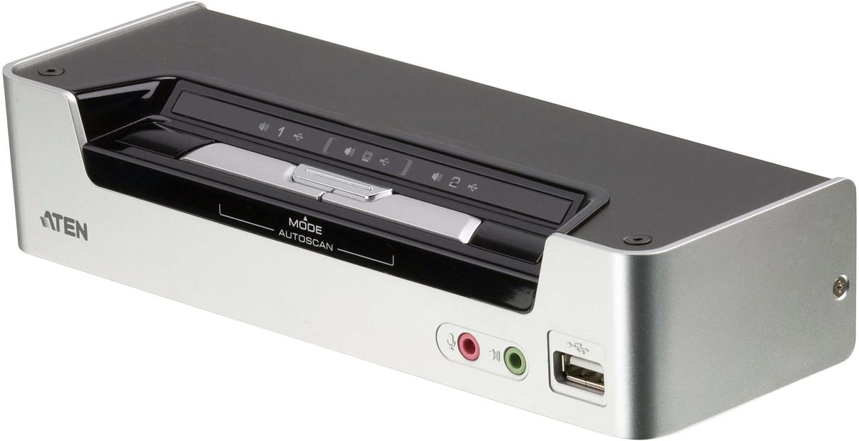 Переключатель, электрон., KVM+Audio+USB 2.0, 1 user USB+HDMI => 2 cpu USB+HDMI, соШнур. USB 2х1.8м., настол., исп.стандарт, без OSD, некаскад.. ATEN CS1792 фото 1