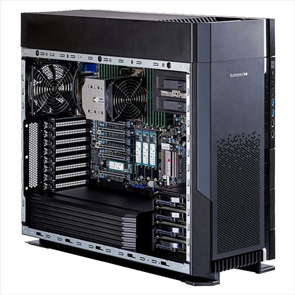Серверная платформа Supermicro SuperWorkstation Full Tower 551A-T W-3400 Xeon/no DIMM(16) only DDR5/SATARAID HDD(4)LFF/1x10Gbe, 1x1Gbe/6xPCIex5-16/4xM.2/2x2000W (SYS-551A-T) фото 1