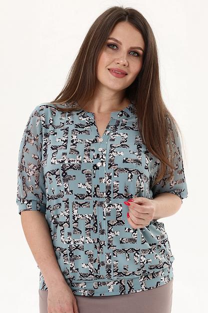 Блузка женская  3055-22/03/Мятный, леопардовый  фото 2