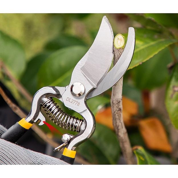 Секатор садовый Deli DL2778 длина 210мм, макс. диаметр резки 10мм, сталь 55С фото 6