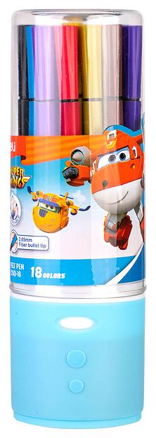 Фломастеры Deli EC150-18 Super Wings 12цв. пластиковая туба фото 3