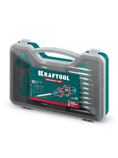 KRAFTOOL Double 20, 20 шт, набор: отвертка с переставными стержнями (25817) фото 8