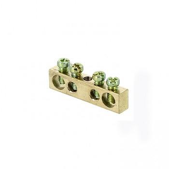 EKF sn0-63-04 Шина PEN "ноль-земля" (6х9мм) 4 отверстия латунь крепеж по центру EKF PROxima фото 1