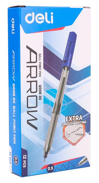 Ручка шариковая Deli EQ00830 Arrow 0.5мм прозрачный/синий синие чернила фото 5
