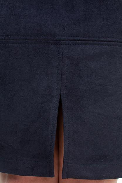 Юбка эко-замша  116/02/Темно-синий  фото 3