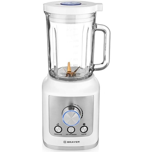 BRAYER 1200BR-WH Блендер настольный 1600 Вт, стекл., 1,8 л, 6 титан. ножей фото 1