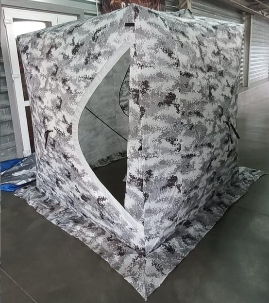 Недорогая зимняя палатка куб 3, 200х200х220 см. камуфляж фото 1